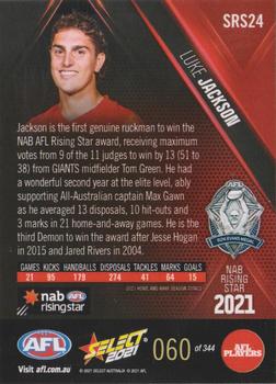 2021 Select AFL Rising Star #SRS24 Luke Jackson Back
